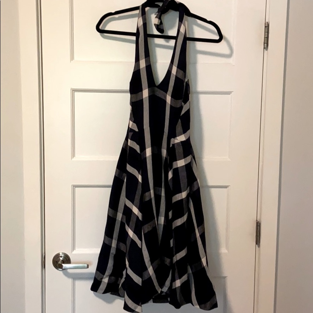 Eva Franco blue and white, halter dress